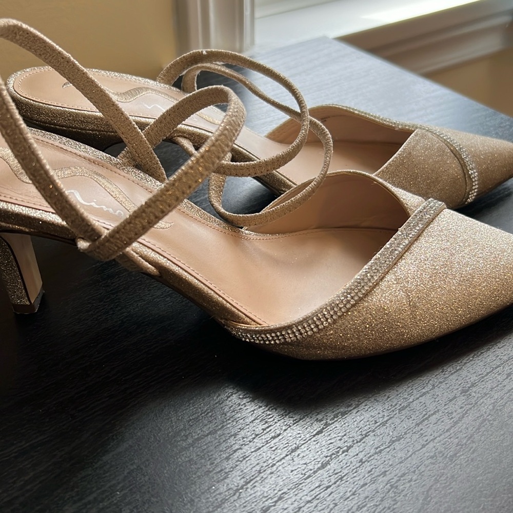 Mina Gold Slingback Shoes